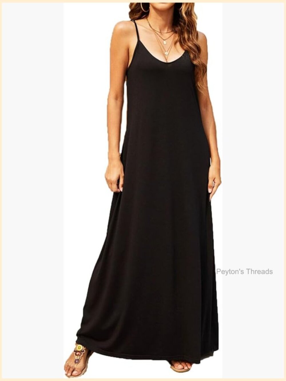 Women's Summer Maxi Dress V-Neck Sleeveless Bohemian Spaghetti Strap Floral